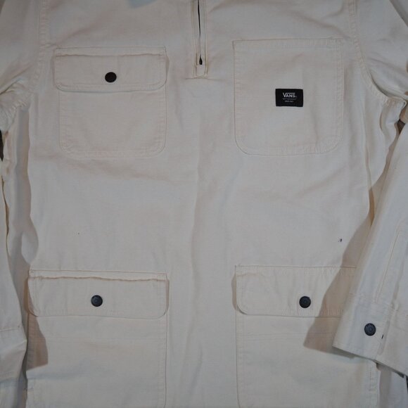 Vans Drill Chore Anorak Quarter Zip Antique White Men's M VN0A7SDI - Picture 4 of 10